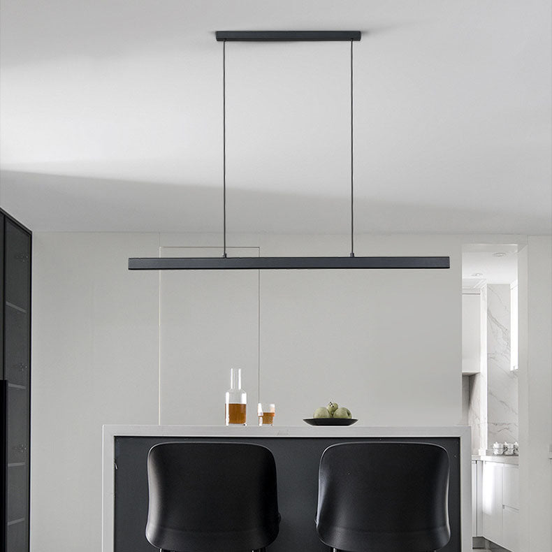 Lustre Suspendu Moderne Minimaliste Long en Aluminium et Acrylique à LED pour Salle à Manger 