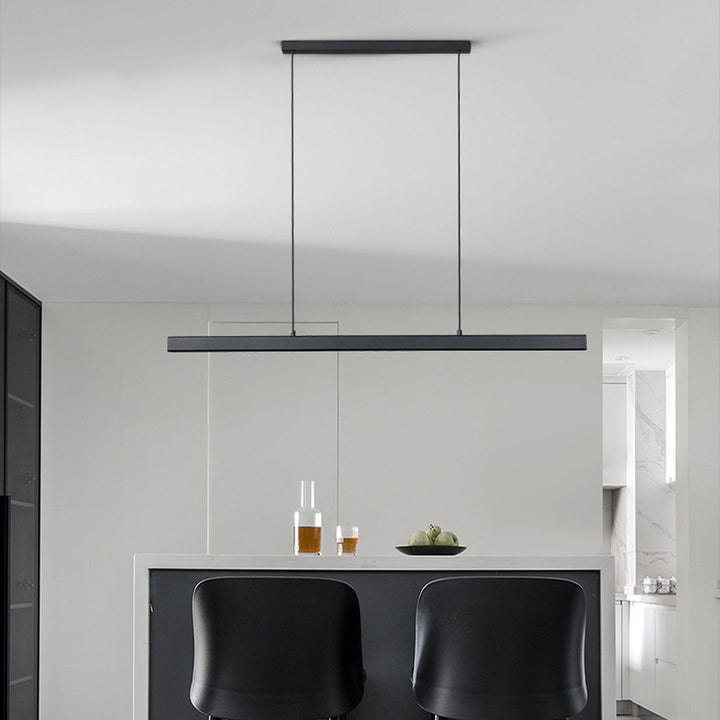 Lustre Suspendu Moderne Minimaliste Long en Aluminium et Acrylique à LED pour Salle à Manger 