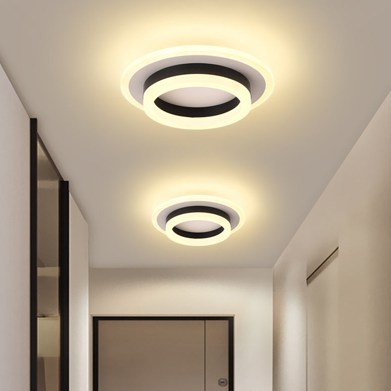 Luz de techo LED de montaje empotrado con pantalla cuadrada redonda geométrica acrílica de simplicidad moderna para sala de estar 