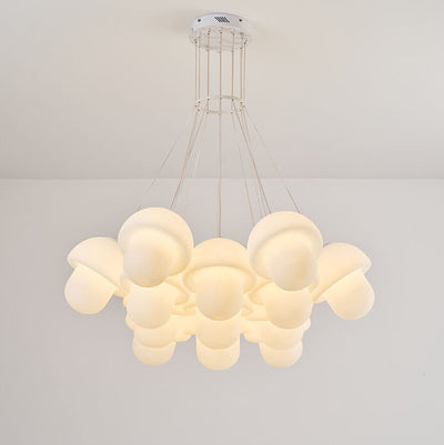 Nordic Minimalist White Mushroom Iron PE 7-Light Island Light Chandelier