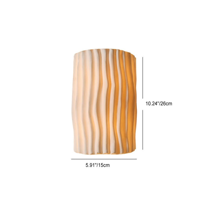Contemporary Nordic Resin Striped Half Cylinder 2-Light Wall Sconce Lamp for Living Room