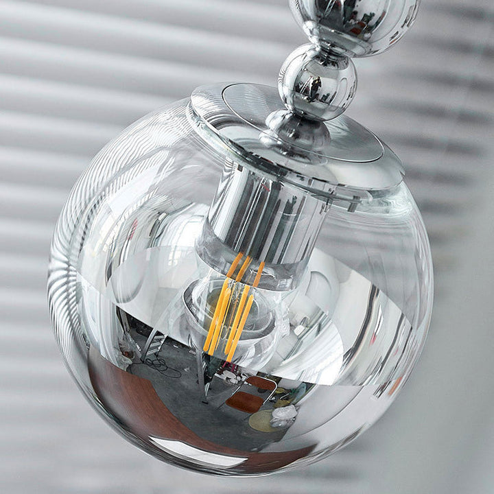 Lustre suspendu moderne minimaliste en verre à plusieurs orbes avec 1 ampoule pour salon 
