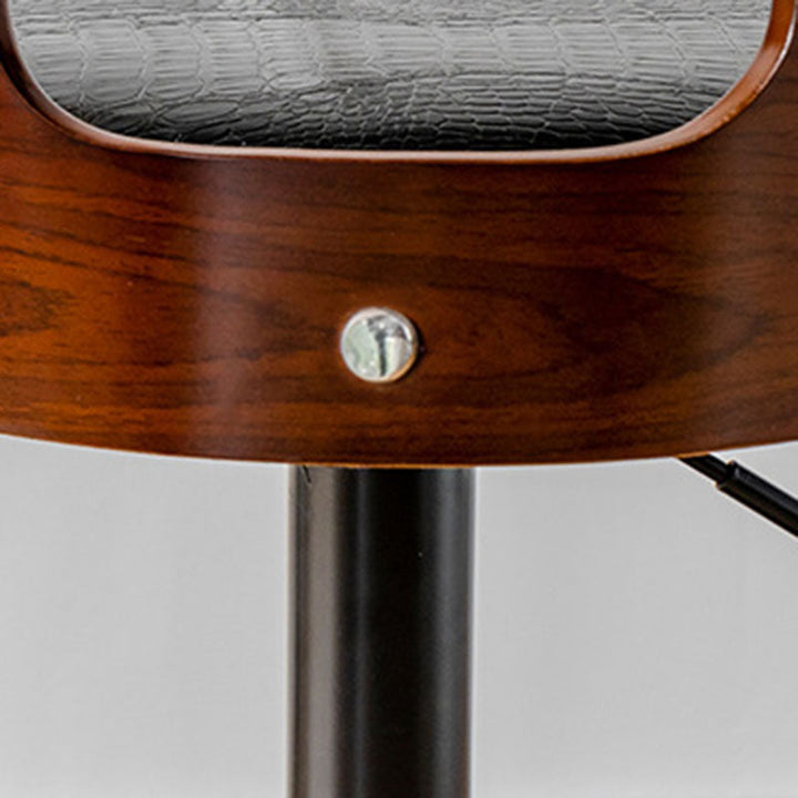 Tabouret de bar rond contemporain en tissu PU cuir scandinave bois éponge SGS avec dossier et repose-pieds pour cuisine 