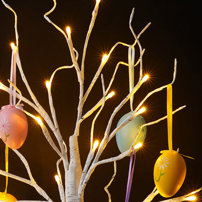 Lampe de table USB LED en plastique avec arbre décoré d'œufs de Pâques créatifs contemporains pour chambre 