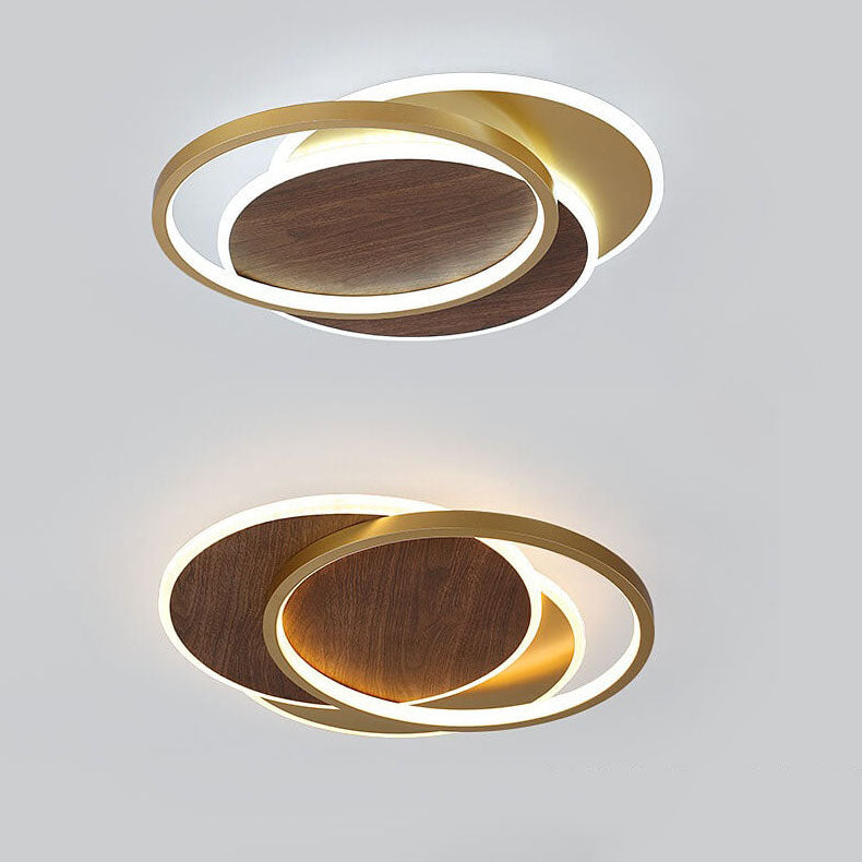 Nordic Modern Wrought Iron Circular LED Flush Mount Lighting