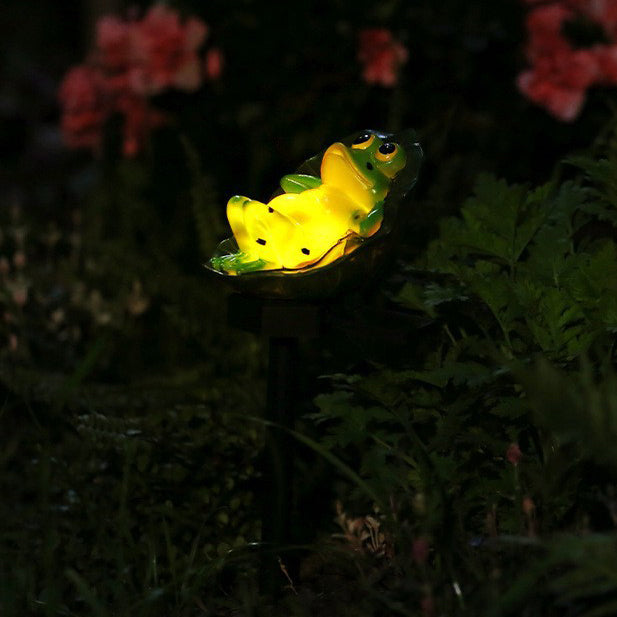 Moderne Art Deco Wasserdichte Solar PP Kunststoff Harz Frosch LED Landschaft Beleuchtung Außen Licht Für Garten 