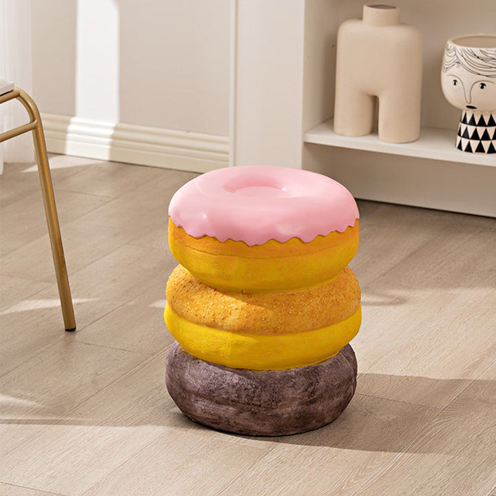 Chaise en résine contemporaine créative en forme de beignet cylindrique avec ananas et glace pour salon 