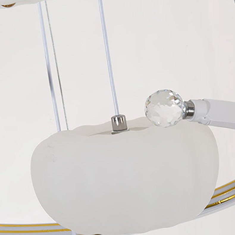 Chandelier LED en fer acrylique pour salon avec branche ronde minimaliste moderne et citrouille 