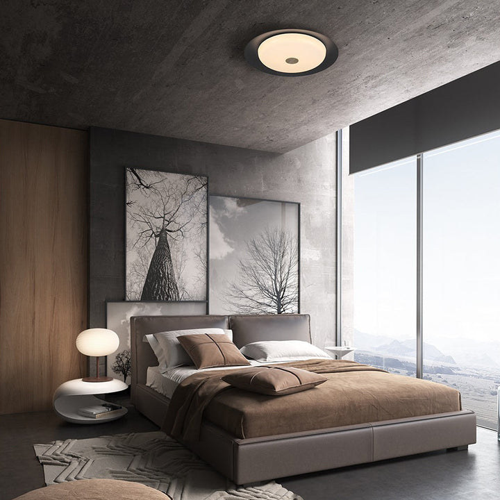 Plafonnier semi-encastré LED en aluminium acrylique cuivre rond contemporain scandinave pour salon 