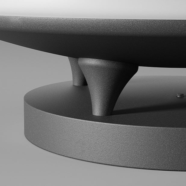 Simplicité moderne solaire étanche en acier inoxydable PE rond vaisseau spatial LED éclairage paysager lumière extérieure pour Patio extérieur 