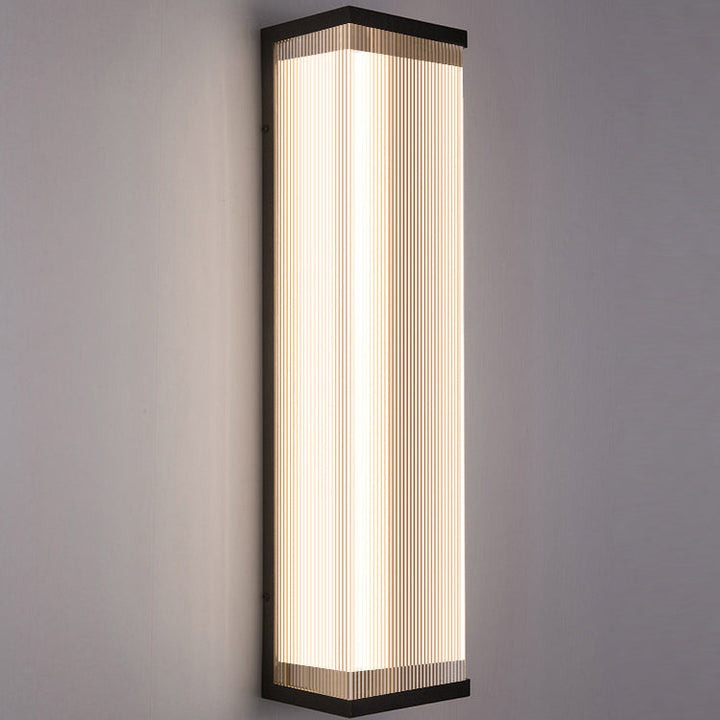 Applique murale LED extérieure en acier inoxydable rectangulaire acrylique étanche moderne minimaliste pour patio extérieur 