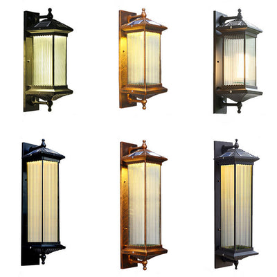 Zeitgenössische Einfachheit Solar Wasserdichte Aluminium Glas Quader 1-Licht Außen Wand Leuchte Lampe Für Garten 