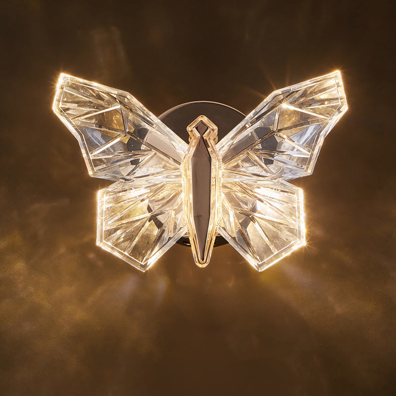 Zeitgenössische kreative Schmetterling Hardware Aluminium Acryl LED Wandleuchte Lampe für Wohnzimmer 