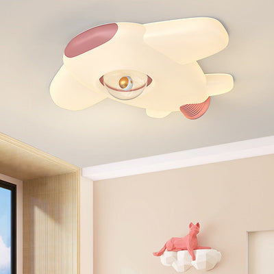 تصميم طائرة كرتونية من الحديد المعاصر LED للأطفال مصباح سقف مثبت لغرفة النوم 