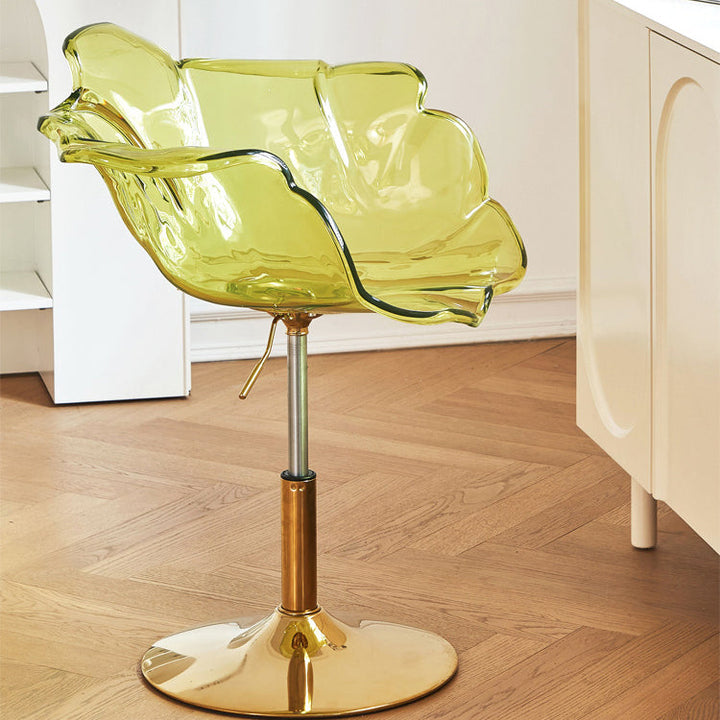 Contemporary Creative Petal Shape PC Liftable Dining Chair Backrest Armrest For Dining Room