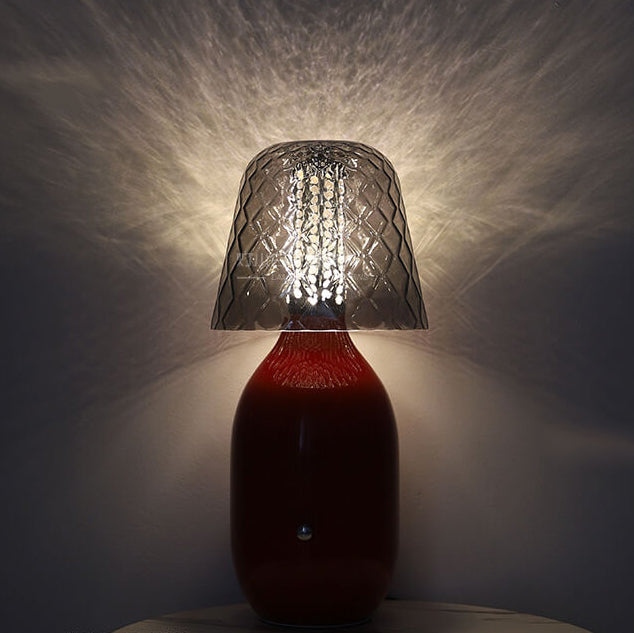 Nordic Vintage Candy Glass Iron Base LED Touch Table Lamp