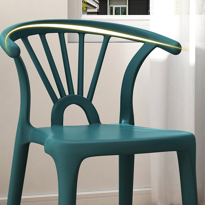 Chaise de salle à manger empilable en plastique Arc scandinave contemporain avec dossier pour salle à manger 