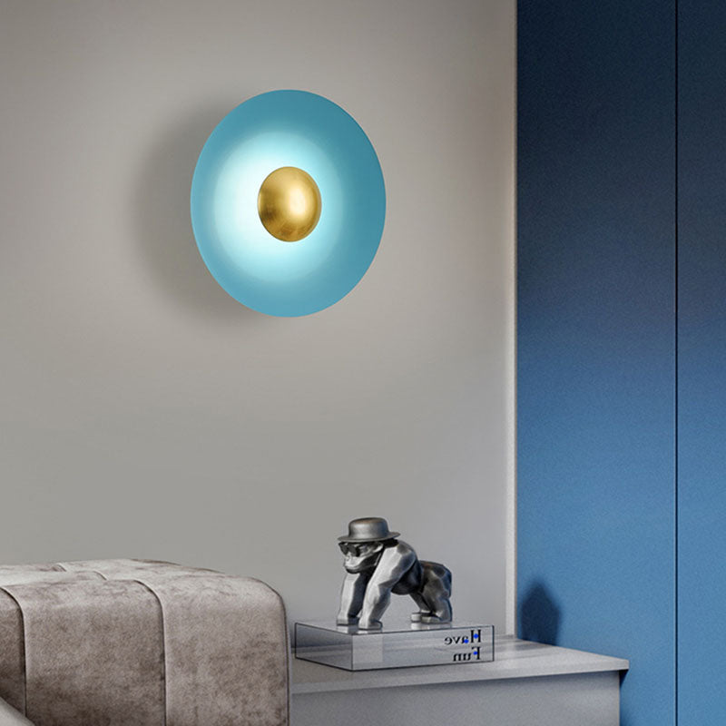 Lampe murale LED créative contemporaine avec soucoupe volante Macaron pour chambre à coucher 