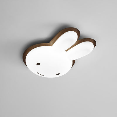 Modern Funny Bunny Kids Iron Acrylic LED Flush Mount Light