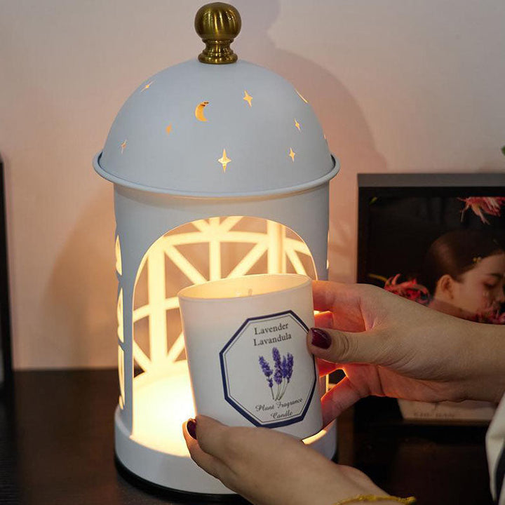 Lampe de table en métal contemporaine Creative Castle 1 lumière pour faire fondre la cire aromatique pour chambre à coucher 