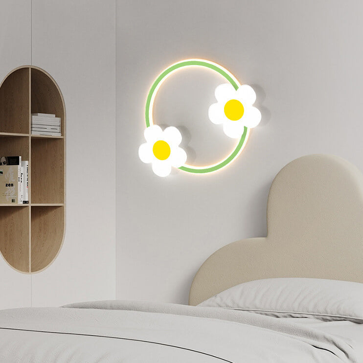 Moderne minimalistische Eisen-Sonnenblume Acryl LED-Wandleuchte 