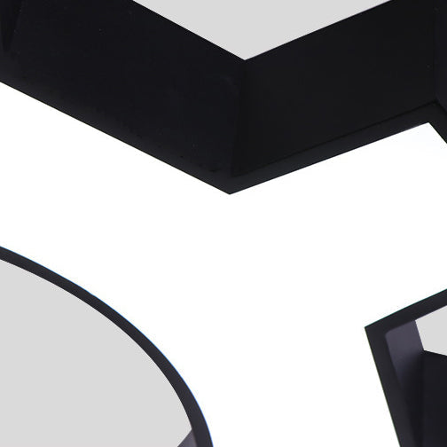 Lustre suspendu à LED avec abat-jour en acrylique et engrenage en fer créatif contemporain pour salle de divertissement 