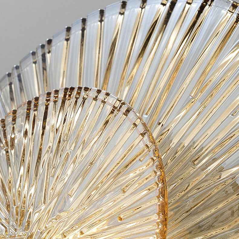 Modern Minimalist Round Glass Copper LED Wall Sconce Lamp For Living Room