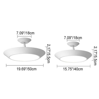 Modern Minimalist Round Drum LED Semi-Flush Mount Ceiling Light