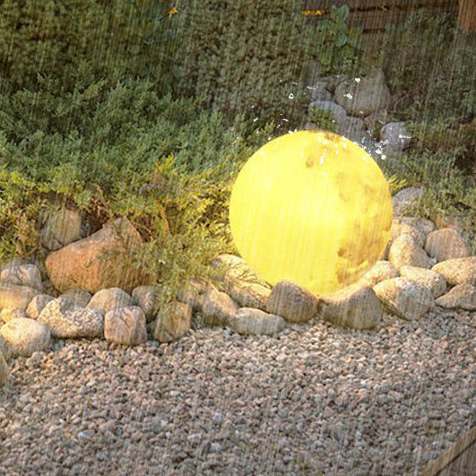 Zeitgenössische kreative Mond Harz 1-Licht Außenlandschaft Licht für Garten 