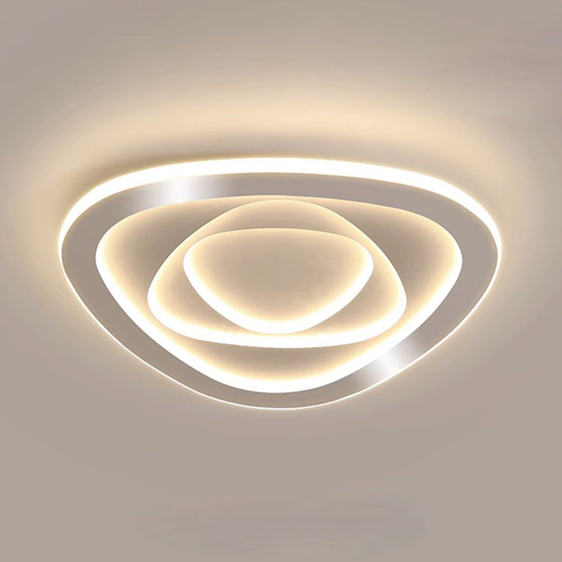 Plafonnier LED en forme de nuage avec fleur en fer rose de simplicité contemporaine pour salon 