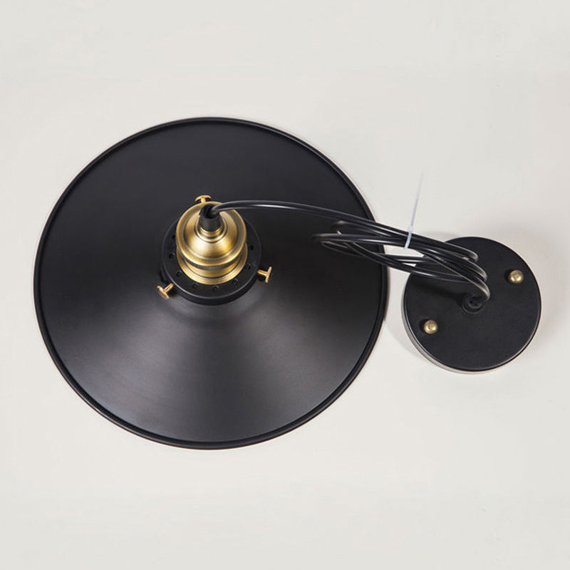 Zeitgenössische industrielle Eisen Topf Deckel Form Glas 1-Licht Pendelleuchte für Esszimmer 