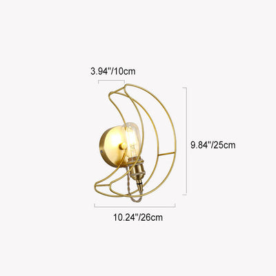Moderne Mid-Century Mond Kupfer 1-Licht Wandleuchte für Wohnzimmer 