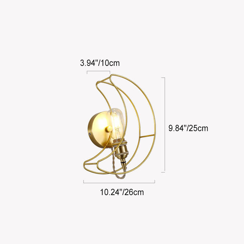 Moderne Mid-Century Mond Kupfer 1-Licht Wandleuchte für Wohnzimmer 