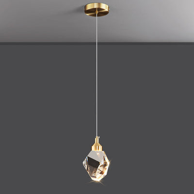 Moderne Luxus funkelnde Kristall Stein Eisen 1-Licht Pendelleuchte für Wohnzimmer