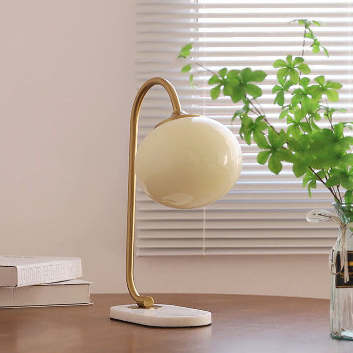 Lámpara de Mesa de Esfera de Vidrio Nostálgica Minimalista Nórdica de 1 Luz 
