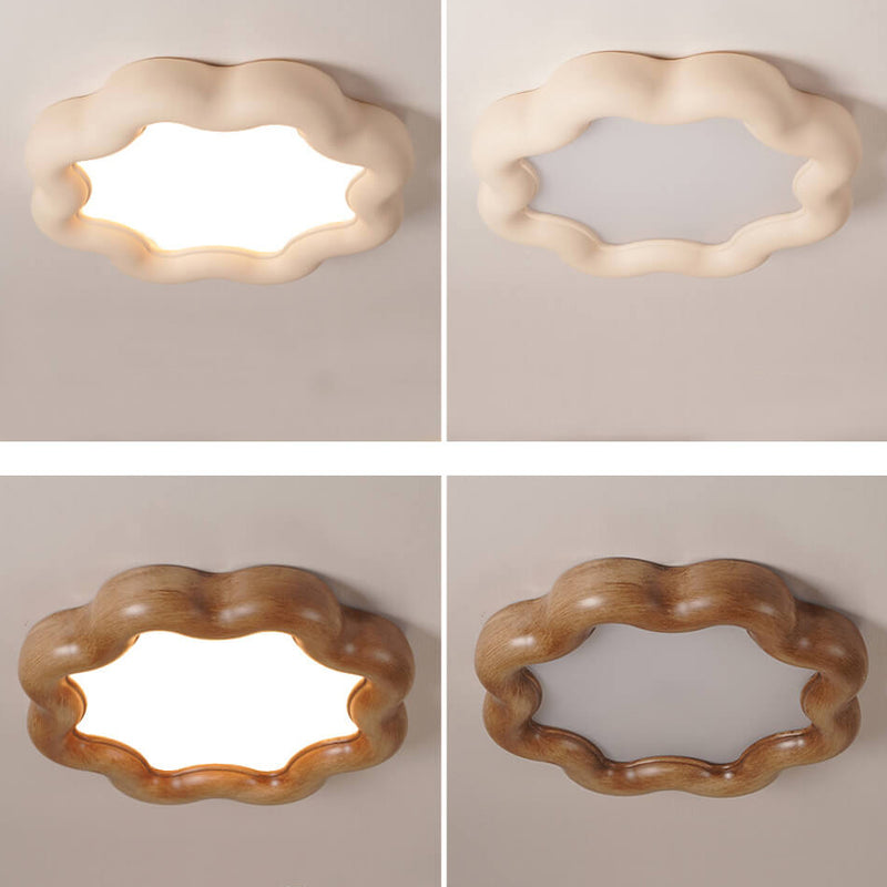 Modern Macaron Cloud Shape Resin LED Flush Mount Ceiling Light