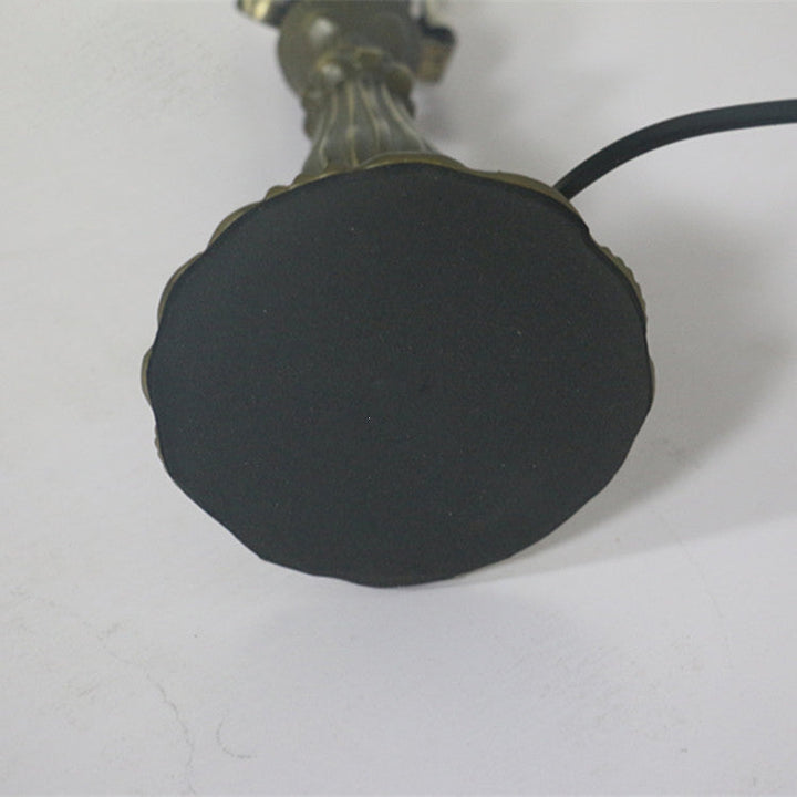 Lampe de table à 1 lumière avec abat-jour en vitrail de fleur de rose Tiffany traditionnel et base en alliage de zinc pour étude 
