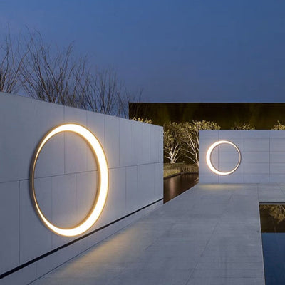 Modern Minimalist Crescent Circle Stainless Steel PC Waterproof LED Wall Sconce Lamp For Outdoor Patio