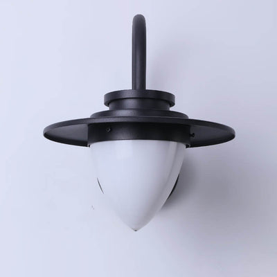 Contemporary Retro Peach Glass Iron Outdoor Waterproof 1-Light Wall Sconce Lamp For Garden