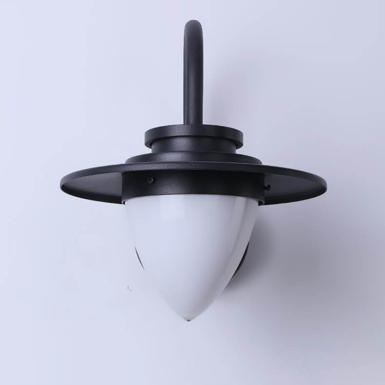 Contemporary Retro Peach Glass Iron Outdoor Waterproof 1-Light Wall Sconce Lamp For Garden