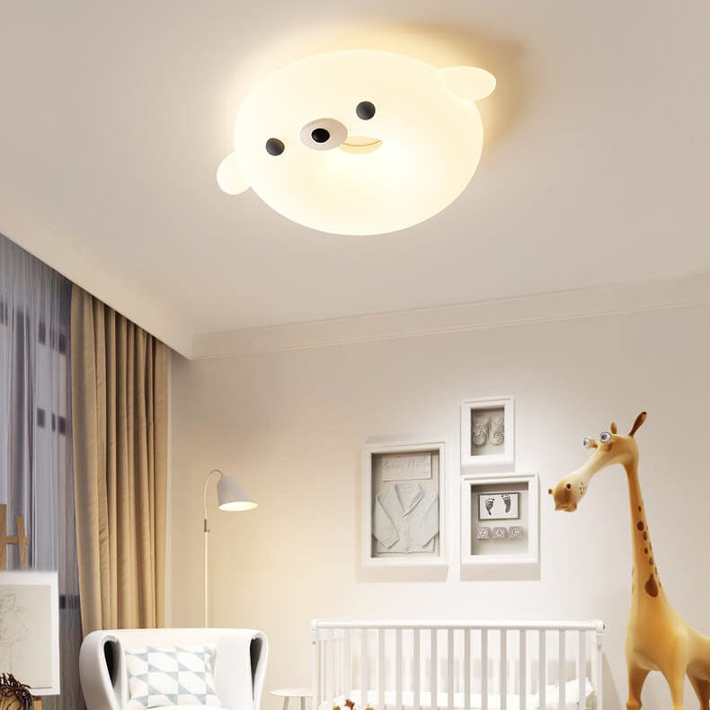 Lumière de Plafond Enfant LED en Forme de Phoque Style Dessin Animé Crème Adorable 