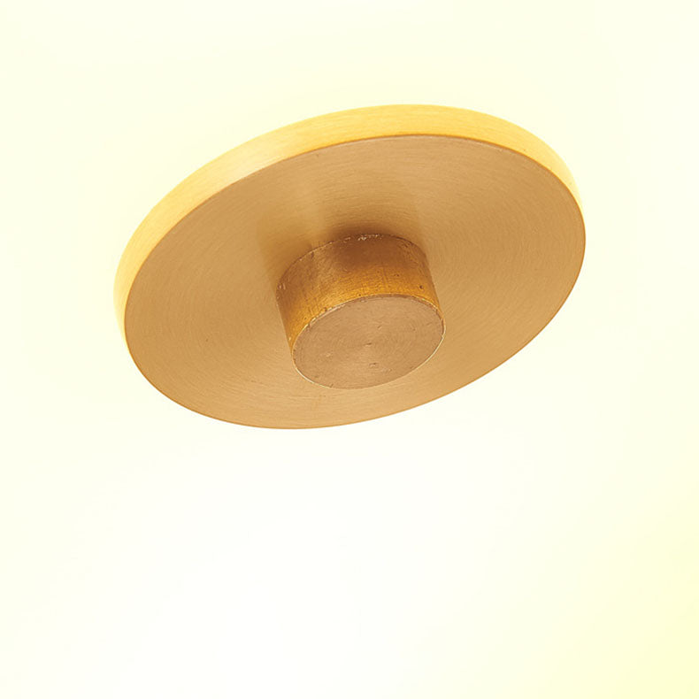 Modern Luxury Round All Copper Glass 3/4 Light Flush Mount Ceiling Light For Bedroom