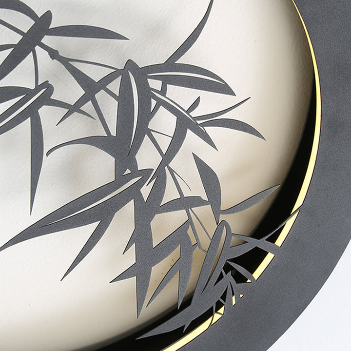 Applique murale extérieure LED en fer et acrylique avec motif bambou étanche traditionnel chinois en forme de trèfle pour jardin 