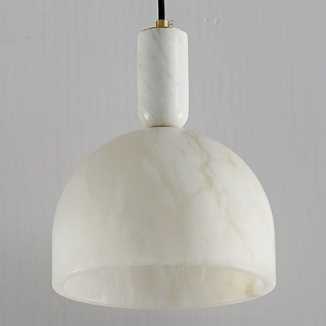 Modern Light Luxury White Semi-Circular Copper Lucite 1-Light Pendant Light