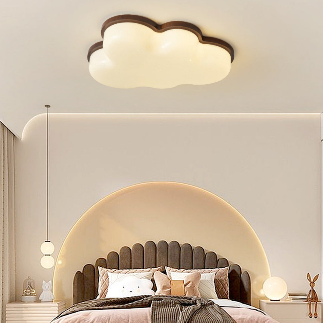 Moderne unbedeutende Wolken-hölzerne Acryl-LED-Unterputz-Deckenleuchte für Schlafzimmer 