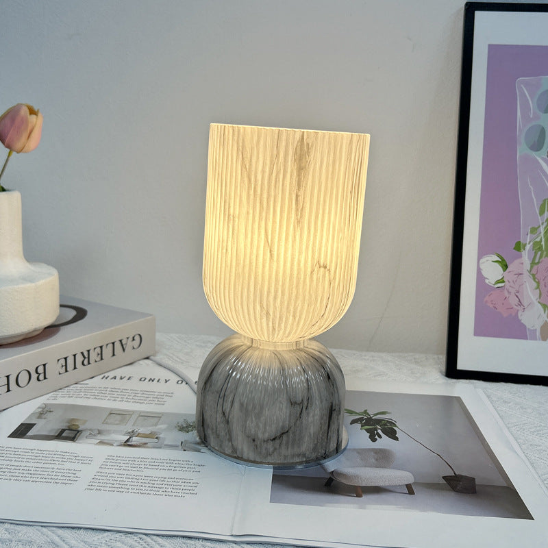 Lampe de table moderne minimaliste en verre cylindre avec entonnoir 1 lumière pour chambre 