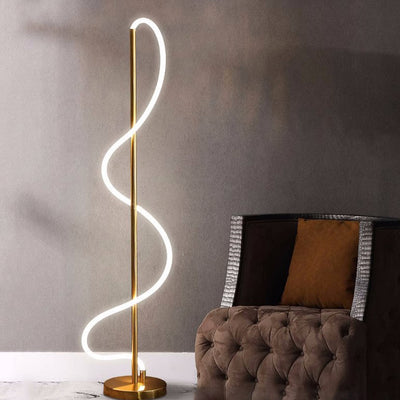 Moderne minimalistische Linie Eisen Silikon LED Stehlampe für Wohnzimmer 