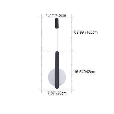 Lámpara colgante LED semicircular redonda de hierro acrílico de simplicidad moderna para mesita de noche 