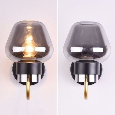 Contemporary Scandinavian Glass Cup Design 1-Light Wall Sconce Lamp For Hallway
