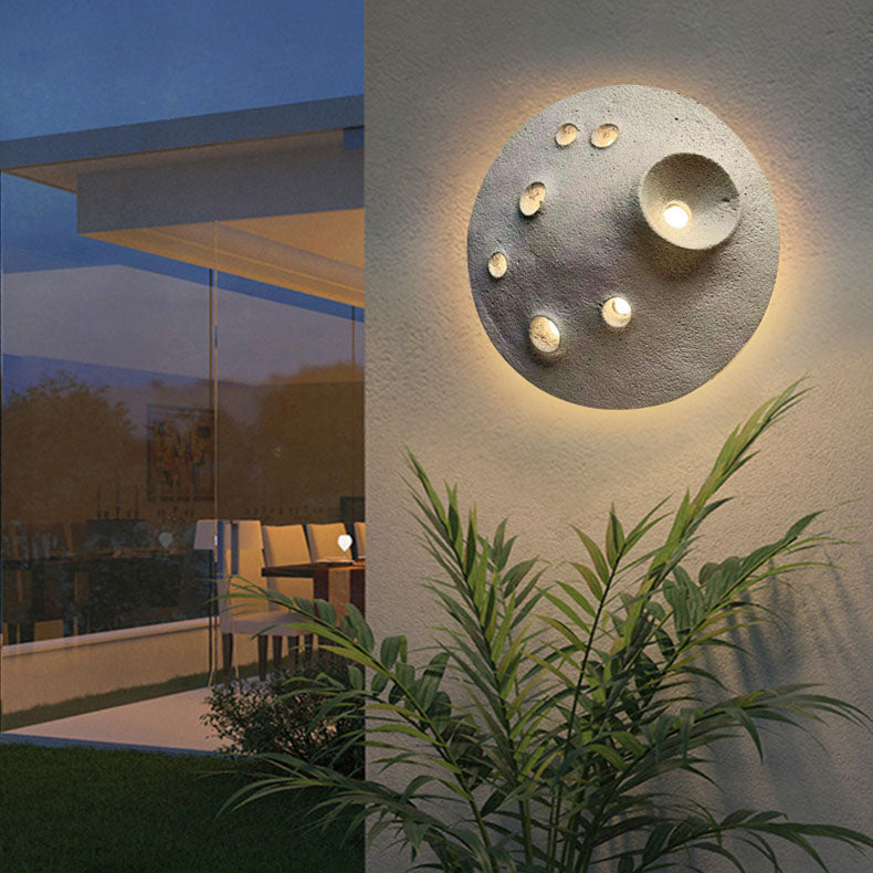 Lámpara Aplique de Pared LED de Hormigón Lunar Impermeable Creativa Contemporánea para Jardín 